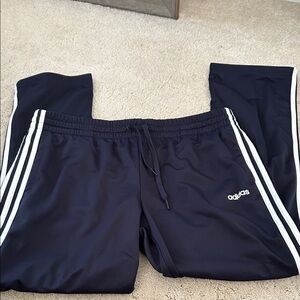 Adidas Women’s Dark Blue Joggers with White Stripes